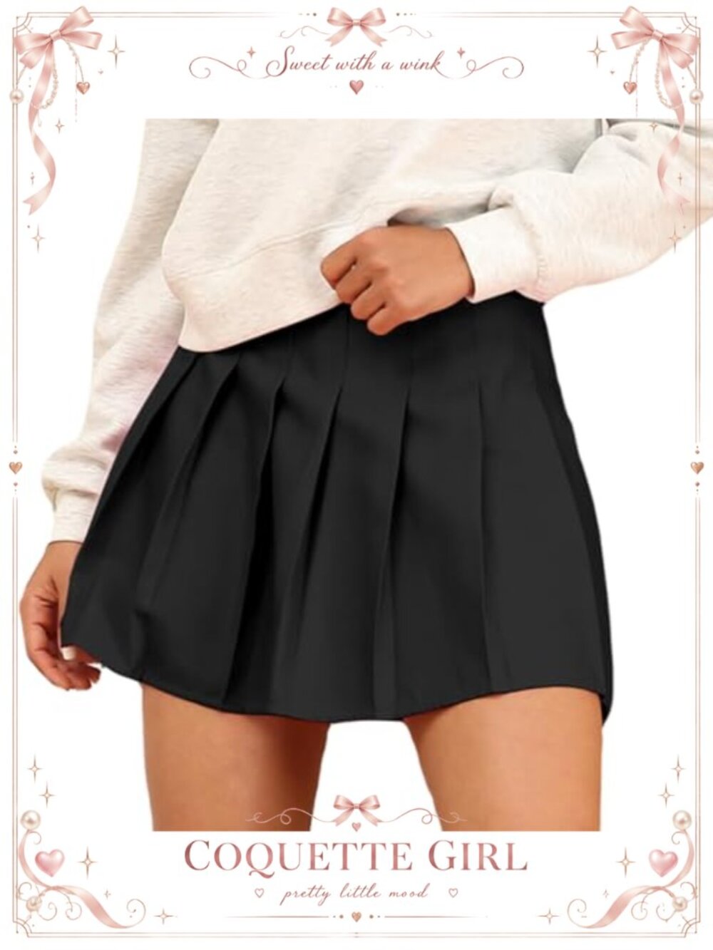 Women's Pleated Tennis Skort with Built-in Shorts High Waisted Polyester Spandex